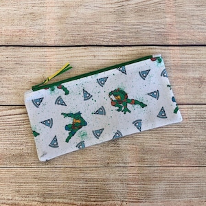Teenage Turtle Pencil Accessory Bag for child, Reusable Zipper Bag, Ninja Gift for Student, Wallet for kid, Birthday Gift for friend