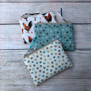 Small zipper coin wallet pouch jewelry cosmetic tea essential oil stitch marker mini bag hearing aid earbuds gift card credit card storage