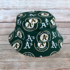 Adult Bucket Hat - Oakland Athletics MLB Baseball Team Handmade Reversible Unisex, Gift for Him, Father&#39;s Day Gift, Game Day, Kids One Size