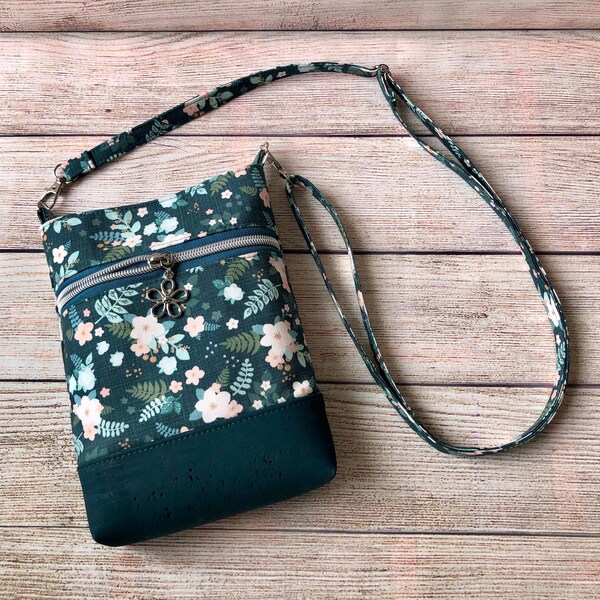 Small Crossbody Phone Bag, Adjustable Strap Smartphone Purse, Handmade Mini Cotton Minimalist Shoulder Strap Pouch, Cute Pretty Gift for her