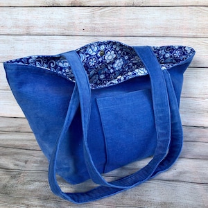 Corduroy Tote Bag, Shoulder Strap Cotton Cord Large Purse, Casual Boho Lined Eco-friendly, Cute Take Along Everyday Travel Bag Gift for her,