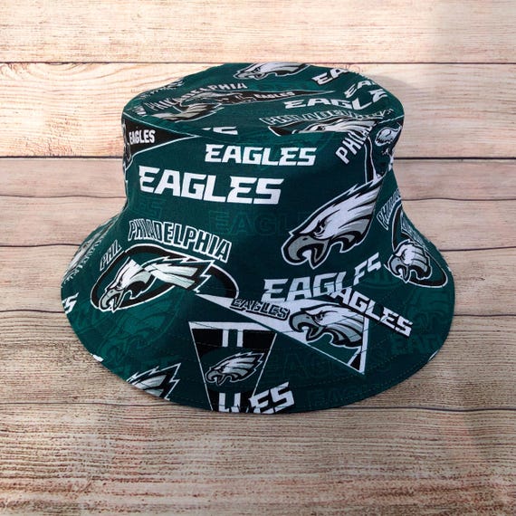 Adult Bucket Hat - Philadelphia Eagles NFL Football Team Cotton Reversible Hat, Gift for Football Fan, Gift for Him, Unisex One Size Hat,