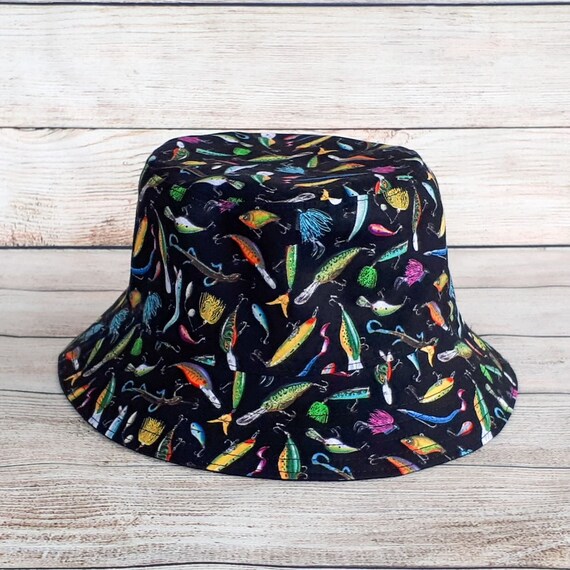 Bucket Hat Fishing Lures Reversible Hat 