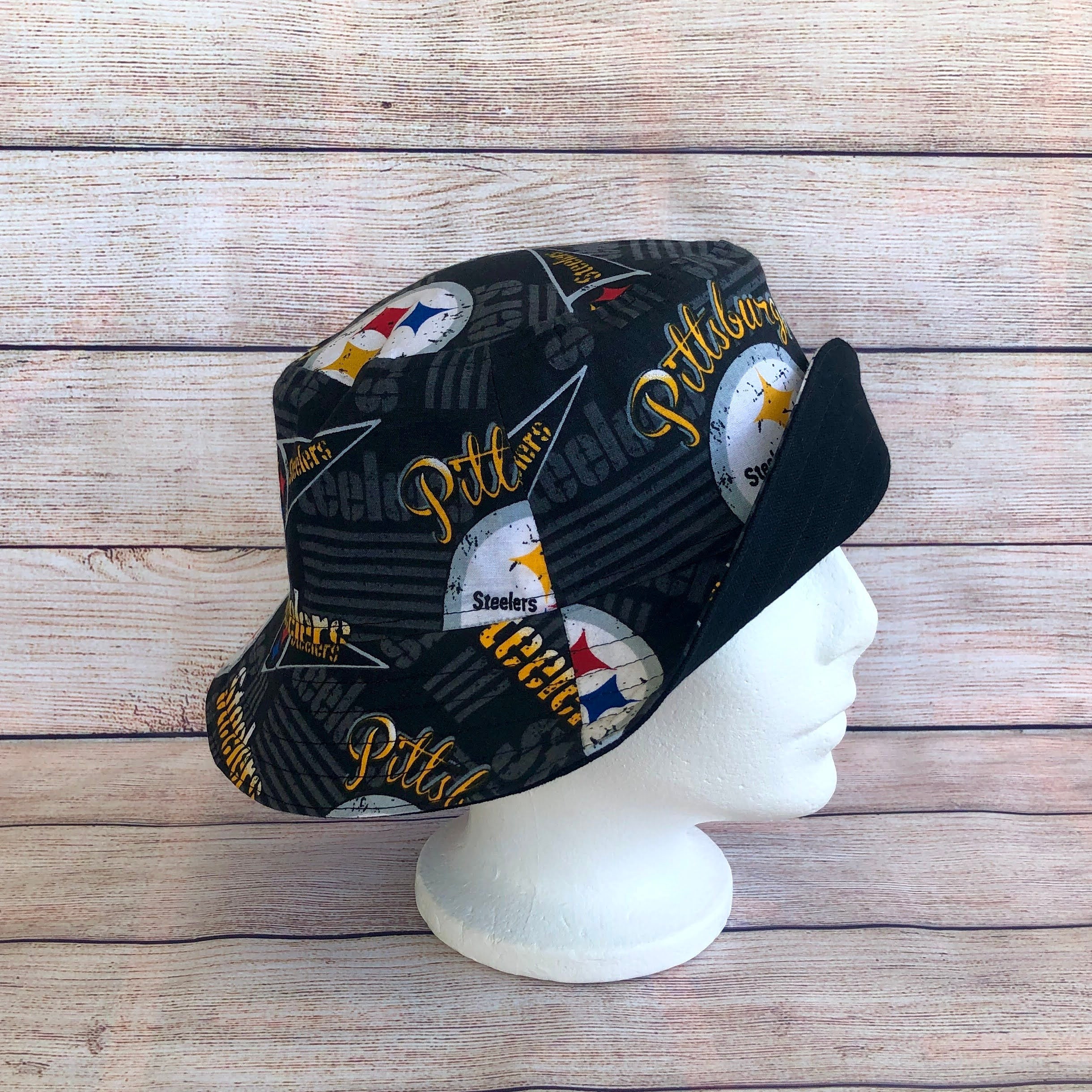 adult Bucket Hat - Pittsburgh Football Sports Team Hat, Football Fan Gear, Football Fan Gift, Gift for Him, Unisex, One Size