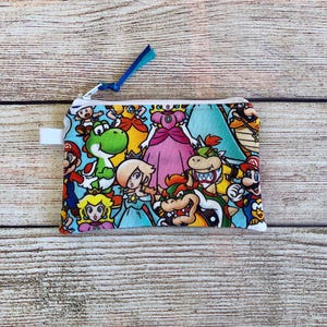 Keychain Wallet, Mario Coin Purse, Handmade Zipper Card Wallet, Earbud Storage, Gift for Friend, Small Organizer Bag, Wallet for Child