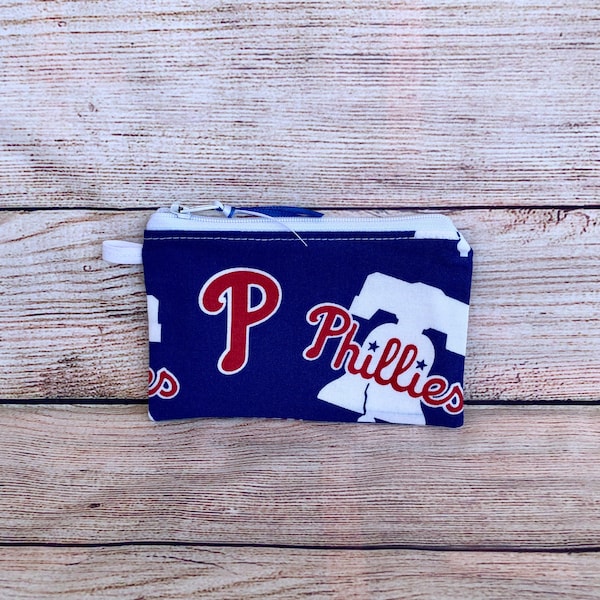 MLB Baseball Team Handmade Reusable Zipper Coin Credit Card Wallet Earbud Storage Gift Card Envelope Gift for Friend Small Organizer Bag