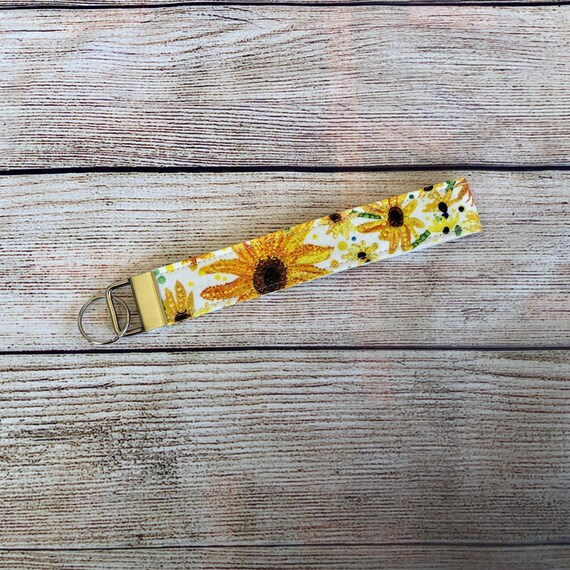 Keychain Wristlet, Key Ring Strap, Handmade Keyring, Fabric Wrist - Main Image