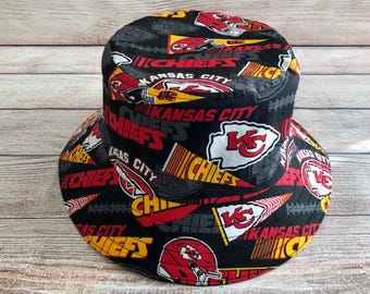 Adult Bucket Hat - Kansas City Chiefs NFL Team Cotton Reversible Hat, Football Fan Gift, Gift for Him, Friend Birthday, Unisex One Size Hat