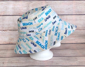 Beach Sun Hat, Bucket Hat, Reversible Cotton Gardening Hat, Sun Visor, Boho Hat for women, Ladies Summer Beachwear, Head Sun Protection