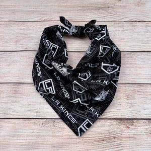 LA Kings NHL Hockey Team Cotton Square Bandana, Clothing Accessory, Neck Scarf, Hair Tie,  Handkerchief, Pet Bandana, Hockey Gift