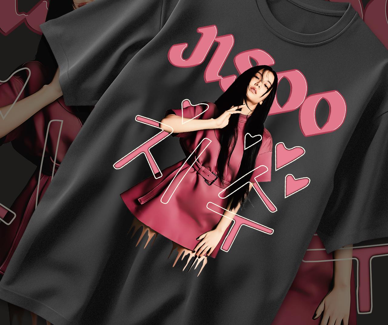 2023 Korean funny printed T-shirt Women O-Neck All-match