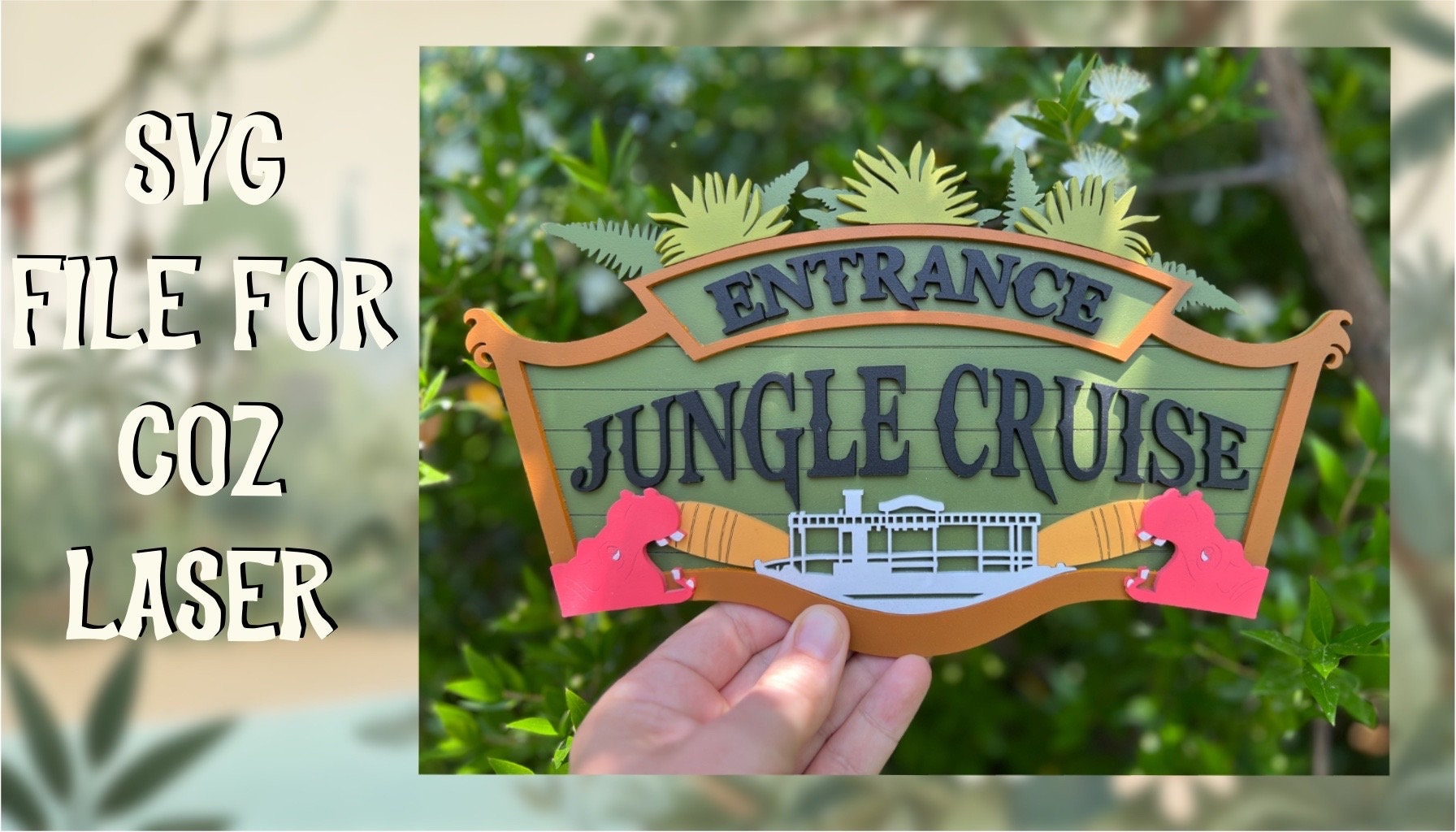 Jungle Lab Sign Adventure Jungle Sign SVG - Digital Cut File for Laser Cutters ...