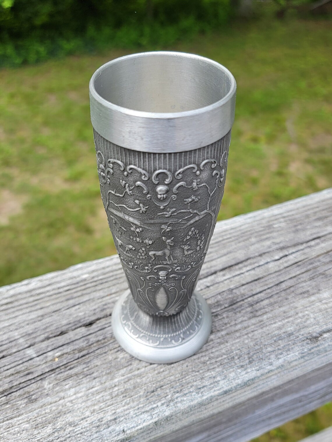 Vintage Rein Zinn Pewter Stag Hunt Goblet / Chalice Woods Etsy