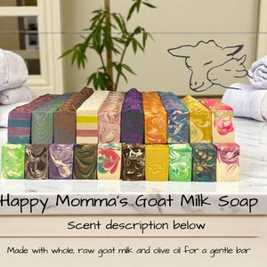 Goat Milk Artisan Bath Soap, Handmade Cold Processed Soap Bars,Skin Cleaning Bars,Body Soap, 4 Ounces, Scent Descriptions Below
