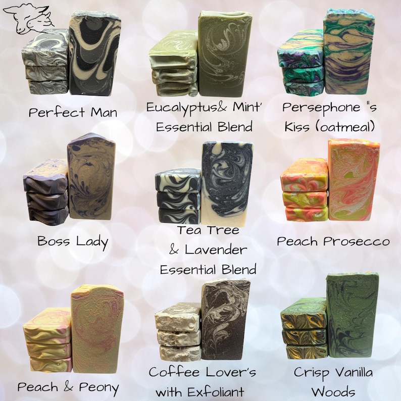 Grass-Fed Beef Tallow,Lard, Shea Butter, Fresh Goat Milk Soap Bars, HUGE 6 oz. Lotion like Lather, Scent Description Below image 17