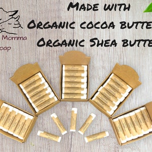 Organic Shea & Cocoa Lip Balm, Lip Salve, Coconut Chapstick, Natural Skin Care,1 Lip Balm image 2