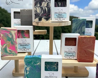 Goat Milk Artisan Bath Soap, Handmade Cold Processed Soap Bars,Skin Cleaning Bars,Body Soap, 4 Ounces, Scent Descriptions Below