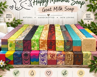 Goat Milk Artisan Bath Soap, Handmade Cold Processed Soap Bars,Skin Cleaning Bars,Body Soap, 4 Ounces, Scent Descriptions Below