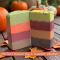 Fall and Holiday Goat Milk Artisan Bath Soap, handmade cold process soap bars, skin cleaning bars, body soap, 4 Ounces. Autumn & Christmas