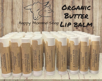 Organic Shea & Cocoa Lip Balm, Lip Salve, Coconut Chapstick, Natural Skin Care,1 Lip Balm