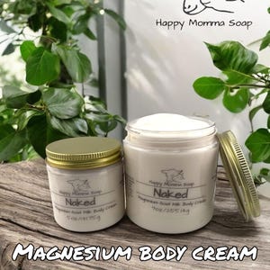 MAGNESIUM, Goat Milk Hand & Body Cream Lotion, Handmade Moisturizer, Natural Skin Care, 5-9 Ounces