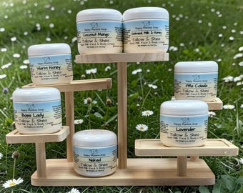 Grass fed Tallow and Shea Goat Milk Face,Hand & Body Butter Cream, Tallow Milk Body lotion, Handmade Moisturizer, Natural Skin Care, 5oz.