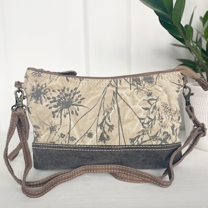 Dainty Small Crossbody Purse | Made From Upcycled Canvas and Leather