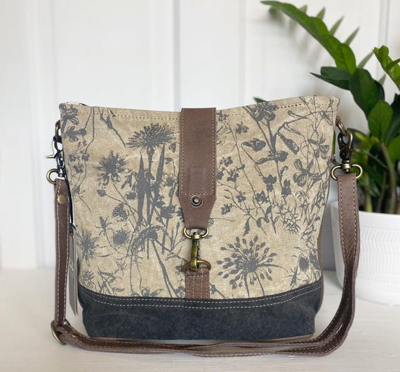 Elena Handbags Retro Cotton Drawstring Shoulder Bag