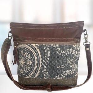 Leather Canvas and Rug Purse | Women's Purse | Gifts for Her |