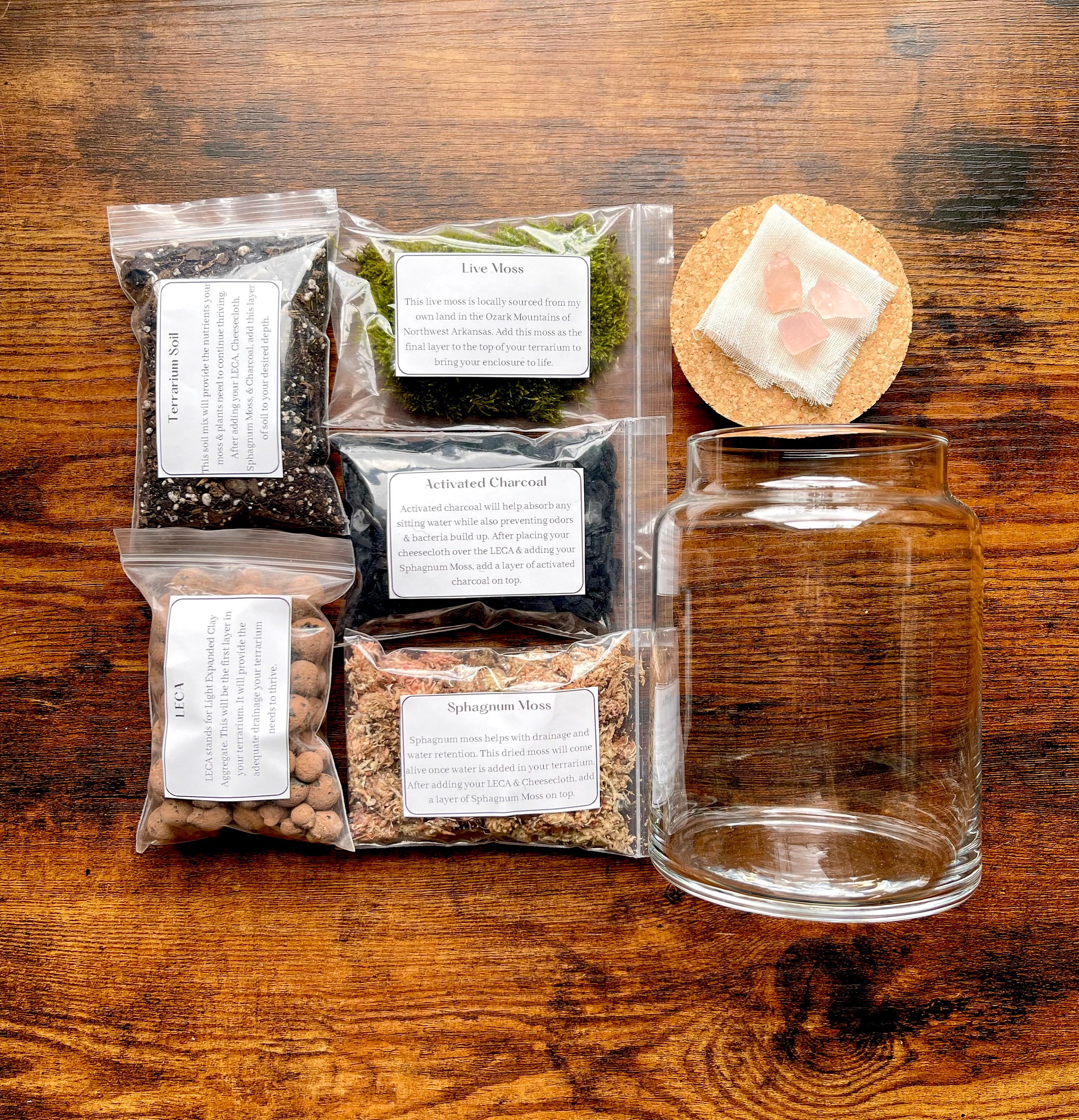 Organic Soil for Moss-stuffed 6x6 Sandwich Bag Full-terrarium Soil-3 Cup  Bag 
