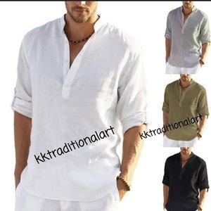 Nuevo estilista indio para hombres Panjabi pathini kurta party wear kurta altimet kurta 100% algodón tela y buena y mejor calidad color blanco Ropa Ropa para hombre Camisas y camisetas 