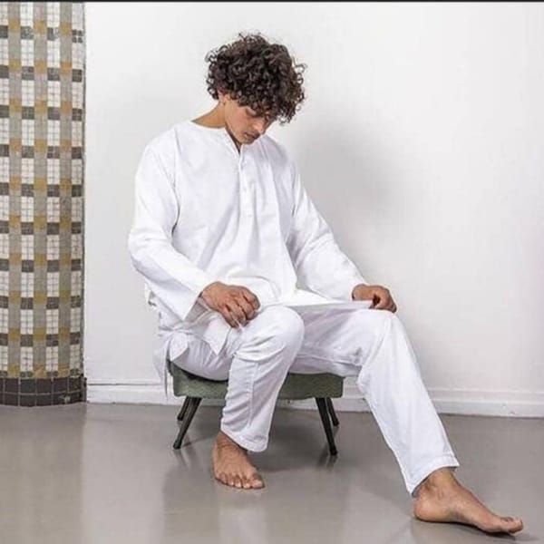 Men's Indian Yoga kurta Pajama set, Altimet item 100%Cotton White Color kurta pajama, Meditation Suits, Good and best Quailty,