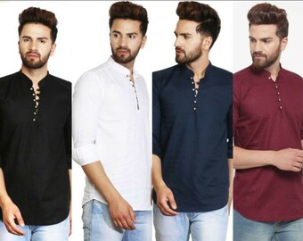 Mens Short Kurta - Etsy Australia