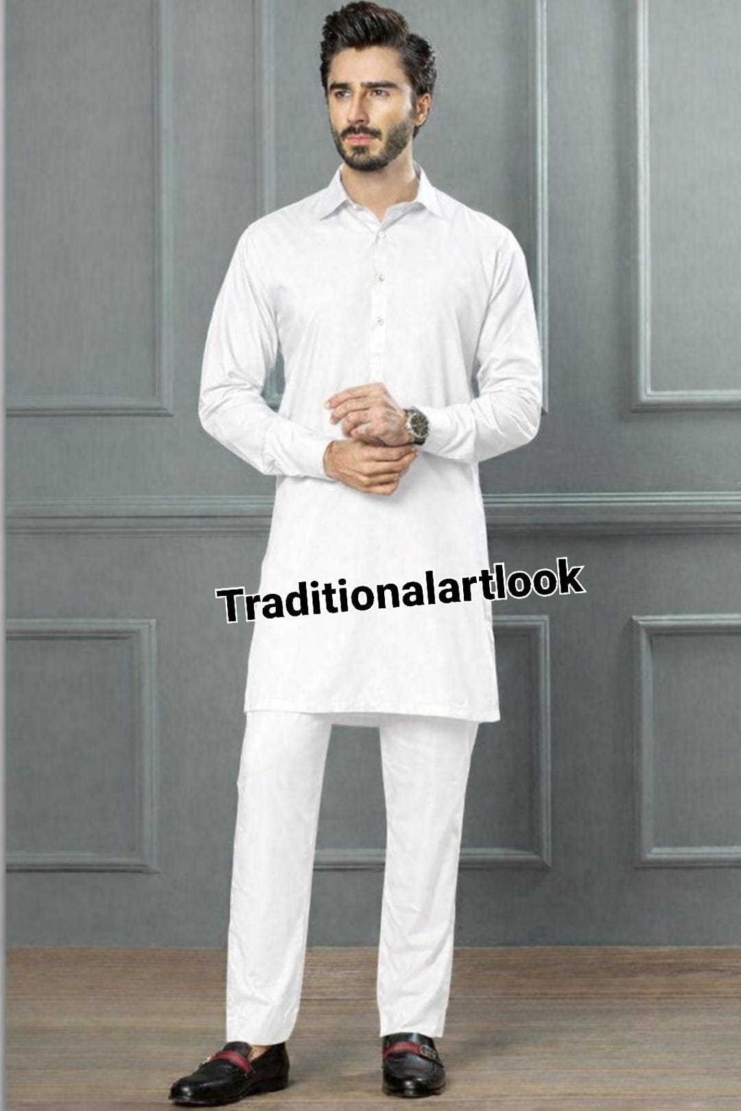 Pathani White Color White Color Pathani Kurta Set - Classic Men’s Ethnic Wear ! Wedding ...