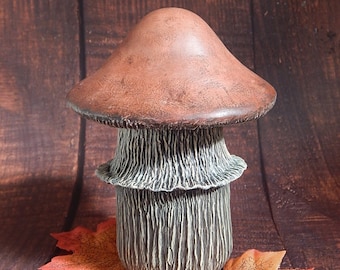 Adorable OOAK Red Cap Mushroom Jar - Handcrafted Storage Containers for Enchanting Nature-inspired Home Decor and Magical Gift Idea