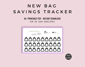 A6 New Bag Savings Tracker: inserto per il fondo di ammortamento (PDF)
