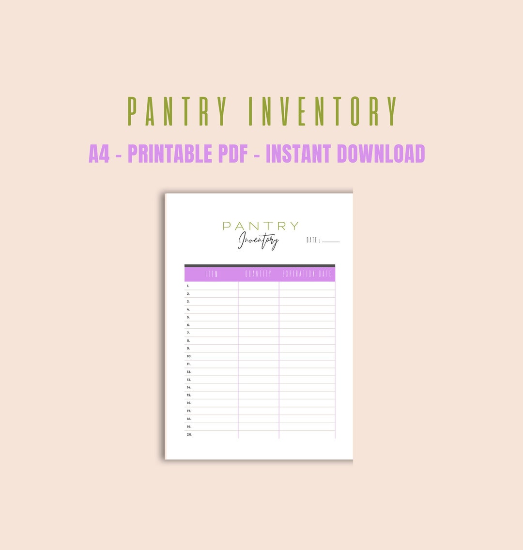 Pantry Inventory, Baking Items Trackers Digital Planner, Digital ...