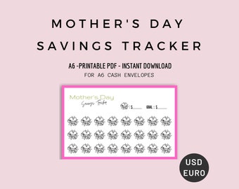 Mother's Day Savings Tracker: A6 Cash Envelope Insert (PDF)
