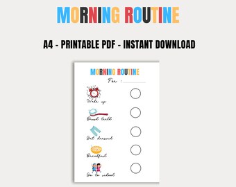 School Morning Routine Checklist: A4 Printable (PDF)
