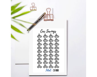 Car Savings Tracker Printable: Money Saving Challenge (PDF)