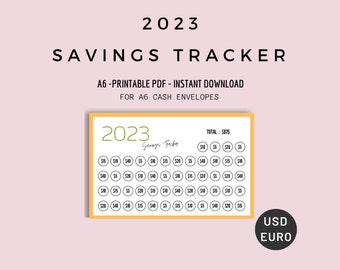 2023 Savings Tracker: A6 Cash Envelope Insert (PDF)