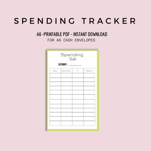 A6 Cash Umschlag Tracker, Ausgabentracker Grün, Expense Tracker, Budget Tracker, A6, PDF