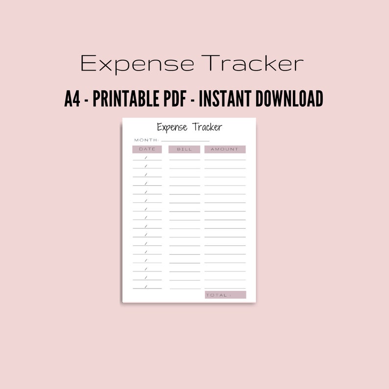 Free printable expense tracker in color - attackkoti