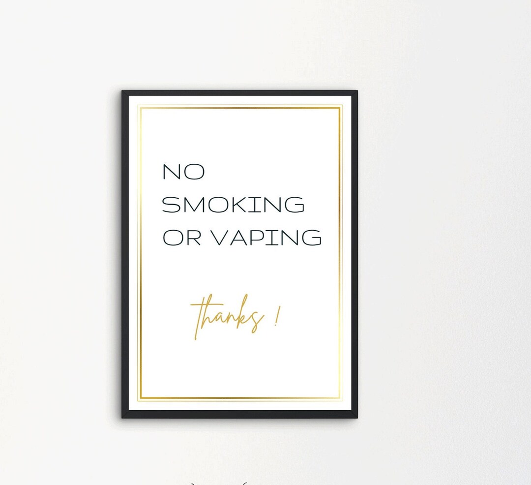 Airbnb No Smoking Sign Printable No Smoking or Vaping No Etsy