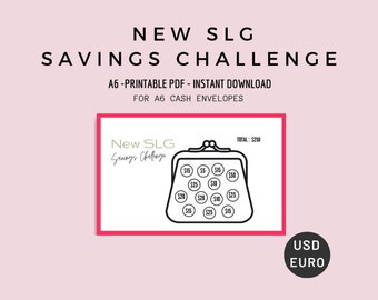 A6 Savings Challenge Tracker Cash Envelopes Insert (PDF)