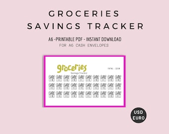 A6 Grocery Savings Challenge: Sinking Fund Tracker (PDF)