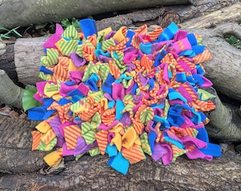 Multiple Designs & Sizes- Snuffle Mat Enrichment Toy/Pet Feeder Dog/Rabbit/Guinea Pig Multicoloured Polar Fleece