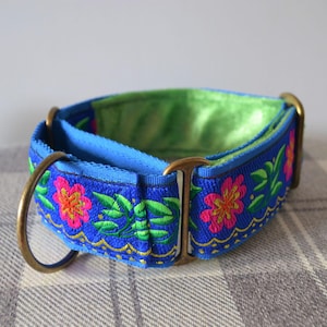 Luxury Jacquard Ribbon/Fleece Adjustable 50mm Wide Greyhound/Lurcher/Sighthound/Mastiff/Great Dane Martingale Dog Collar- Multiple Designs image 9