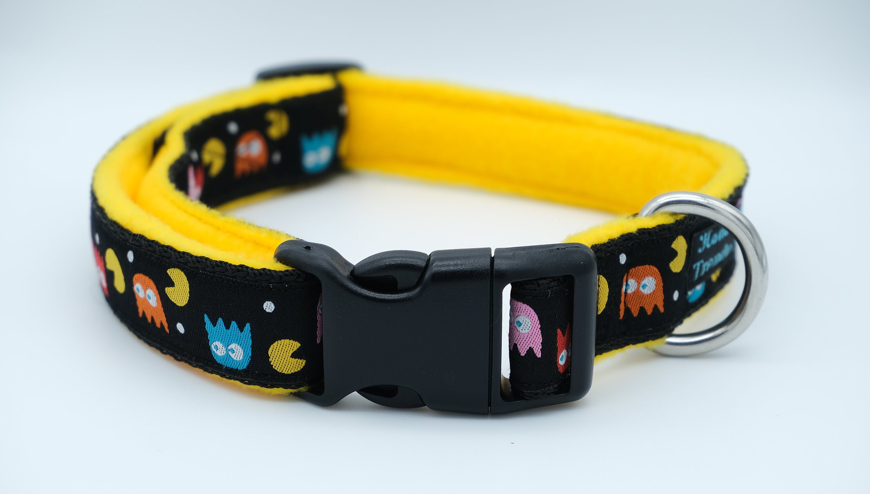 thumbnail image 2 of Pacman Dog Collar Handmade – Adjustable Fabric Collar, 1” Or 5/8” Wide, Matching Leash Available 2 of 6