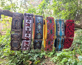 Luxury Lined Jacquard Ribbon Adjustable 50mm Wide Greyhound/Lurcher/Sighthound/Mastiff/Great Dane Martingale Dog Collar- Multiple Designs